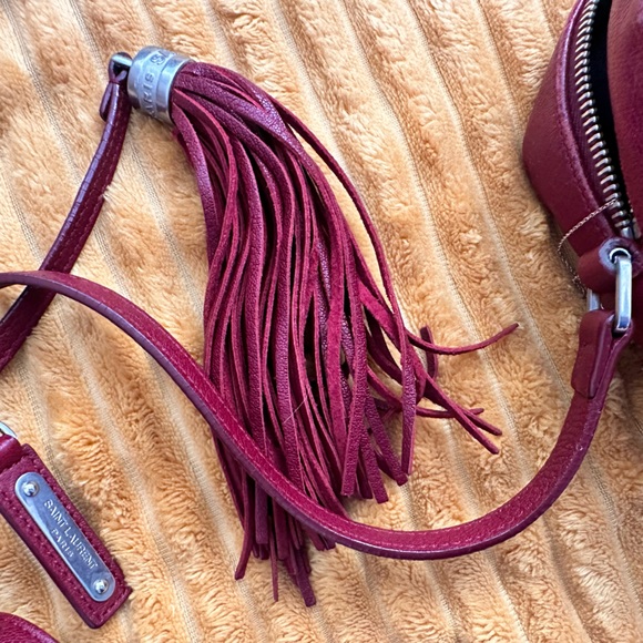 Authentic YSL Lambskin Monogram Small Lou Camera Bag Lipstick Red - Picture 9 of 11